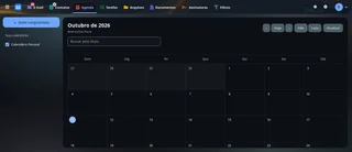 The calendar inside the same webmail, with month view and the option to add a meeting.